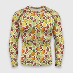 Мужской рашгард Ягоды и фрукты паттерн