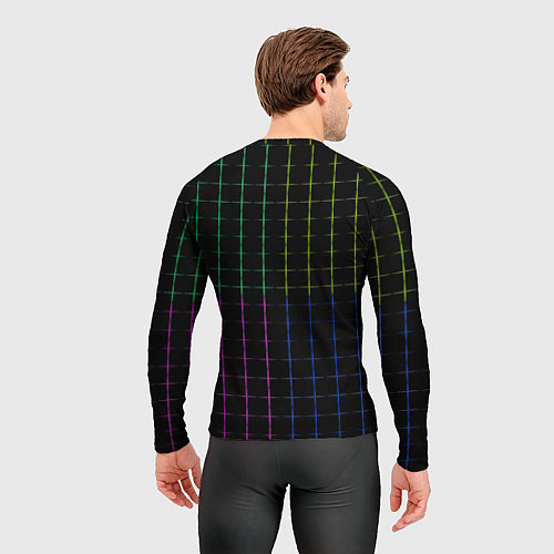 Мужской рашгард Color black multicolored stripes / 3D-принт – фото 4