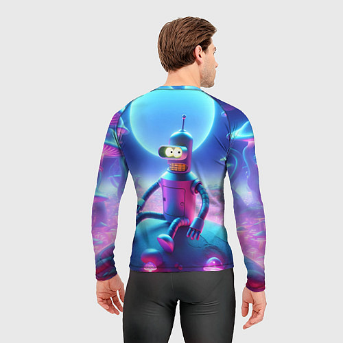 Мужской рашгард Bender bending robot on the amazing neon mushroom / 3D-принт – фото 4