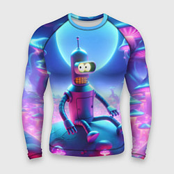 Мужской рашгард Bender bending robot on the amazing neon mushroom