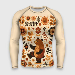 Рашгард мужской Мишка пляшет, цвет: 3D-принт