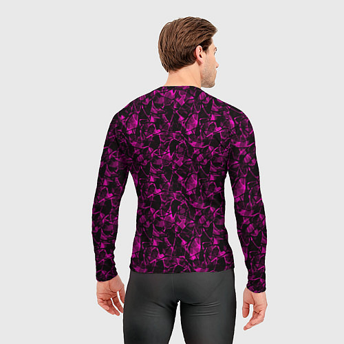 Мужской рашгард Черно бордовый абстрактный узор / 3D-принт – фото 4