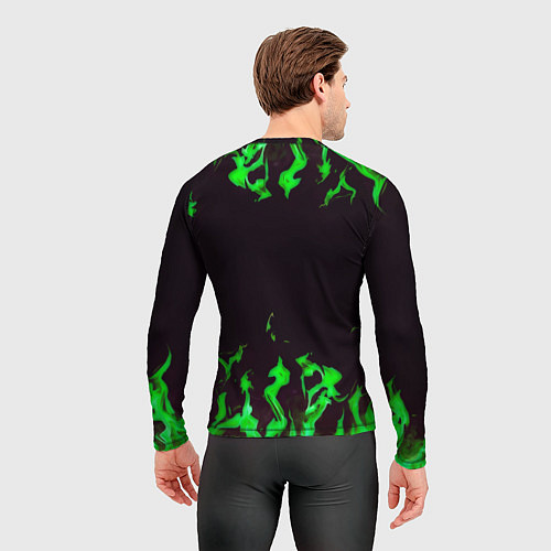 Мужской рашгард Doom зелёный огонь / 3D-принт – фото 4