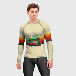 Рашгард мужской Ретро автобус ЗИЛ поп-арт, цвет: 3D-принт — фото 2