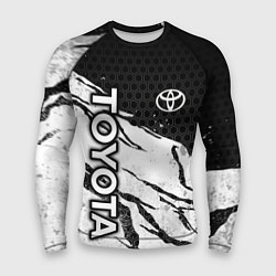 Рашгард мужской Toyota - черный и белый, цвет: 3D-принт