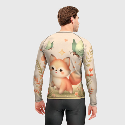Мужской рашгард Лиса и мотыльки / 3D-принт – фото 4