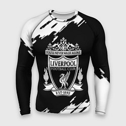 Рашгард мужской Liverpool белые краски штрихи, цвет: 3D-принт