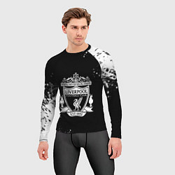 Рашгард мужской Liverpool белые краски текстура, цвет: 3D-принт — фото 2