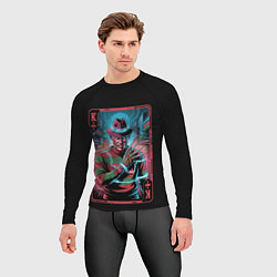 Рашгард мужской Кибер Фредди Крюгер в Неоновом городе, цвет: 3D-принт — фото 2