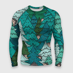 Мужской рашгард Ежи в еловом лесу