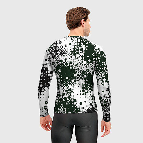 Мужской рашгард Черно-зеленые узорчатые разводы / 3D-принт – фото 4
