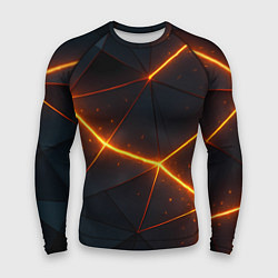 Мужской рашгард Оранжевые геометрические лучи
