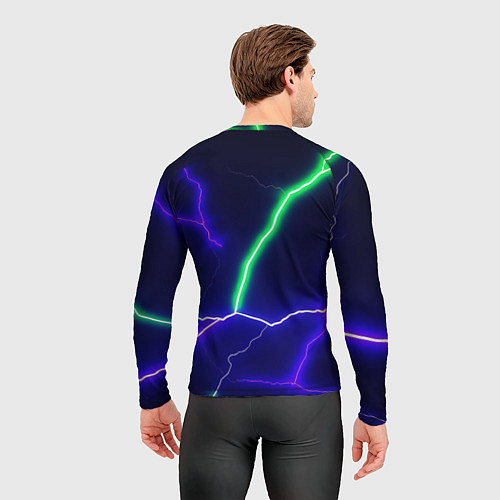 Мужской рашгард Multicolored lightning / 3D-принт – фото 4