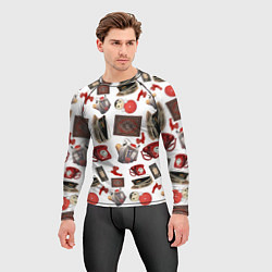 Рашгард мужской Неваляшка утюг ретро авоська петушок телефон, цвет: 3D-принт — фото 2