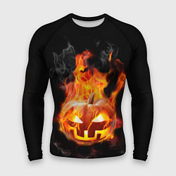 Рашгард мужской Горящая тыква джек, цвет: 3D-принт