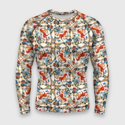 Рашгард мужской Орнамент с лошадью - символом Нового 2026 года, цвет: 3D-принт