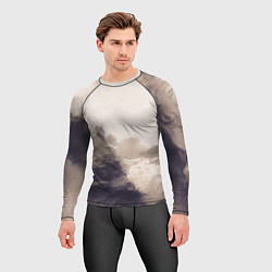Рашгард мужской Сепия абстрактная горная река, цвет: 3D-принт — фото 2