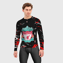 Рашгард мужской Liverpool штрихи красок, цвет: 3D-принт — фото 2