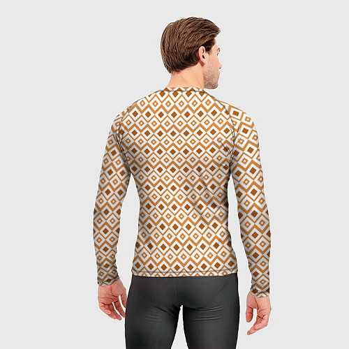 Мужской рашгард Паттерн с ромбиками коричневый / 3D-принт – фото 4