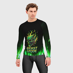 Рашгард мужской Режим зверя огненный череп, цвет: 3D-принт — фото 2