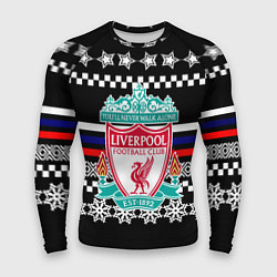 Рашгард мужской Ливерпуль текстура триколор зима, цвет: 3D-принт