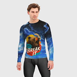 Рашгард мужской Break it злой медведь, цвет: 3D-принт — фото 2