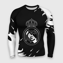 Рашгард мужской Реал Мадрид белый огонь, цвет: 3D-принт