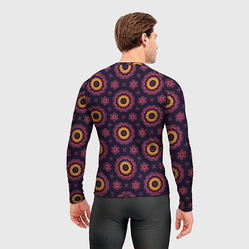 Мужской рашгард Фиолетово-розовые персидские звезды / 3D-принт – фото 4