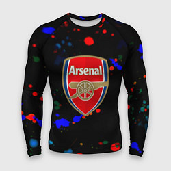 Рашгард мужской Arsenal неоновые брызги красок, цвет: 3D-принт