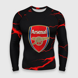 Рашгард мужской Arsenal красные молнии, цвет: 3D-принт