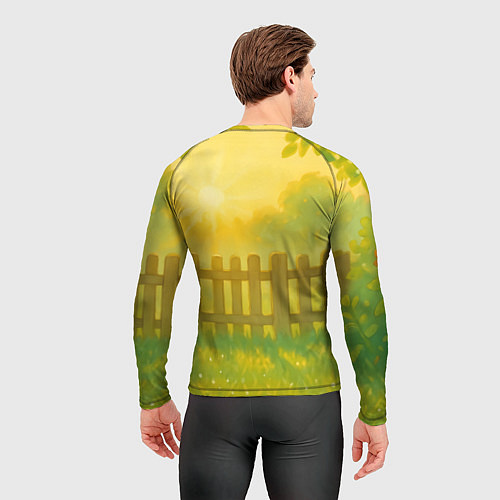 Мужской рашгард Милый олененок на зеленом дворе / 3D-принт – фото 4