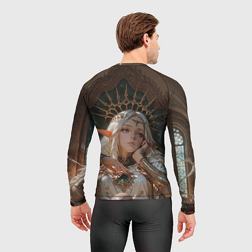 Мужской рашгард Беловолосая королева эльфов на троне / 3D-принт – фото 4