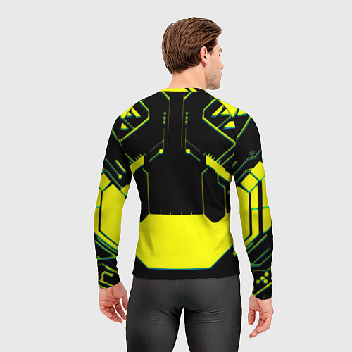 Мужской рашгард Янг Бойз спортивная геометрия линии / 3D-принт – фото 4
