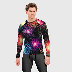 Рашгард мужской Стилизованный праздничный салют, цвет: 3D-принт — фото 2