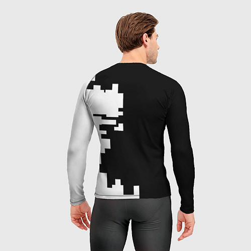 Мужской рашгард Янг Бойз черно белая геометрия / 3D-принт – фото 4