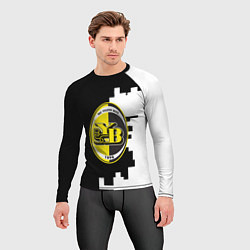 Рашгард мужской Янг Бойз черно белая геометрия, цвет: 3D-принт — фото 2