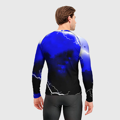 Мужской рашгард Ювентус шторм молнии текстура / 3D-принт – фото 4