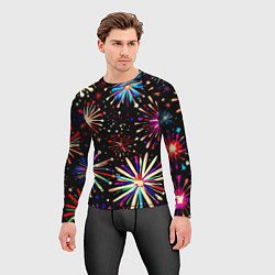 Рашгард мужской Абстракция с салютами, цвет: 3D-принт — фото 2