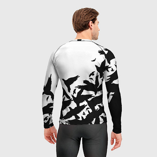 Мужской рашгард Juventus black birds / 3D-принт – фото 4