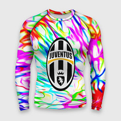 Рашгард мужской Ювентус жидкие краски текстура, цвет: 3D-принт