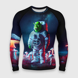 Рашгард мужской Космонавт Шрек на планете неоновых мухоморов, цвет: 3D-принт