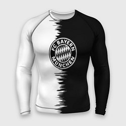 Рашгард мужской Бавария Мюнхен черно белые штрихи, цвет: 3D-принт