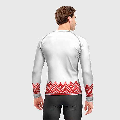Мужской рашгард Славянская вышиванка с узорами и оберегом / 3D-принт – фото 4
