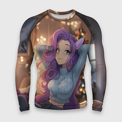 Рашгард мужской Девушка в образе лошадки на новый год, цвет: 3D-принт