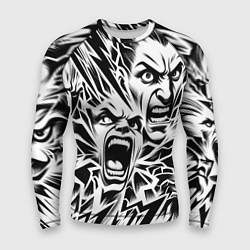 Мужской рашгард Свирепые лица и молнии - нейроарт