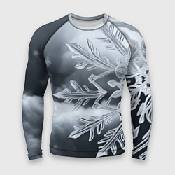 Мужской рашгард Снежинка на черно белое