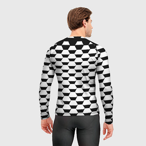 Мужской рашгард Juventus геометрия черно белая / 3D-принт – фото 4