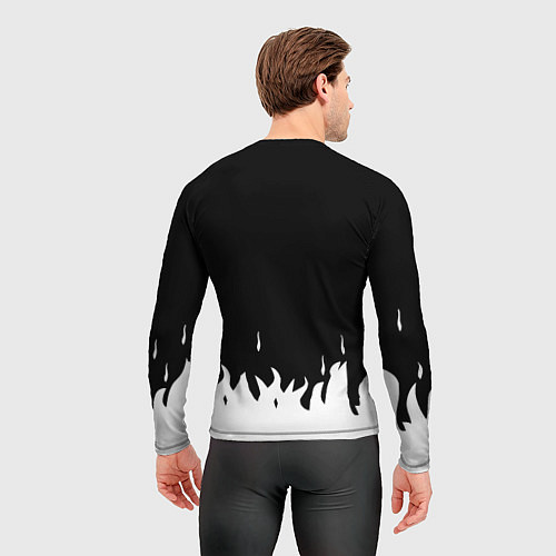 Мужской рашгард Ювентус белый огонь текстура / 3D-принт – фото 4
