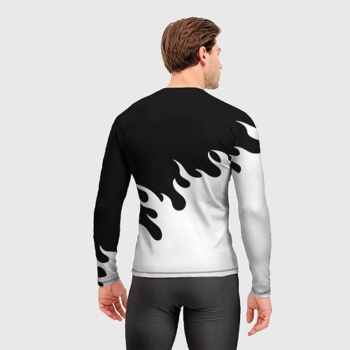 Мужской рашгард Ювентус огонь текстура / 3D-принт – фото 4