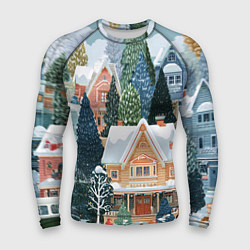 Рашгард мужской Новогодний елочный двор, цвет: 3D-принт